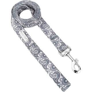 Mighty Paw Grey Paisley Designer Dog Leash - Soft Premium Polyester med Neopren Polstret håndtag til ultimativ komfort - Al metalhardware til mes