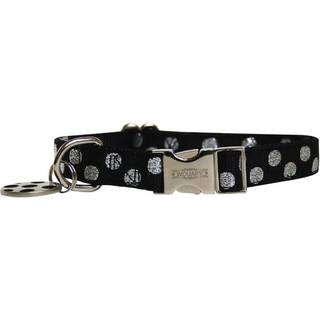 WOUAPY Hundehalsbånd med Polkaprikker Sort Medium