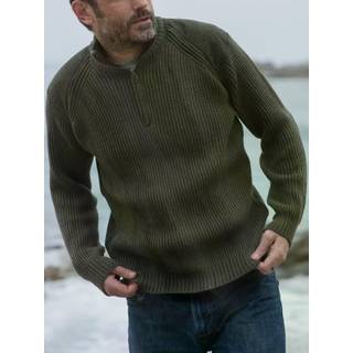 Celtic & Co. Celtic & Co. Mens Green Ribbed Half Zip Jumper