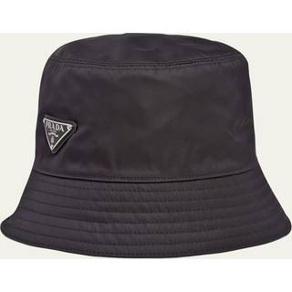 Prada Logo tab bucket hat - black - L
