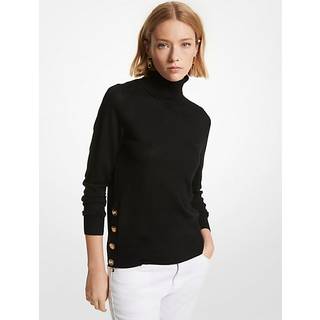 MK Merino Wool Polo neck Jumper - Black - Michael Kors - XS
