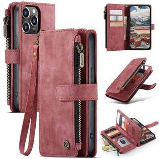 Caseme C30 Multifunktionel iPhone 14 Pro Max Pung - Rød