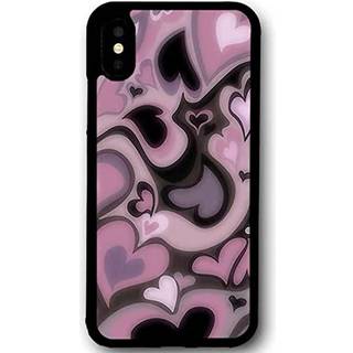 Mokens s?de telefontilf?lde ?stetisk lilla lyser?d hjerte telefon sag beskyttende kompatibel med iPhone 11