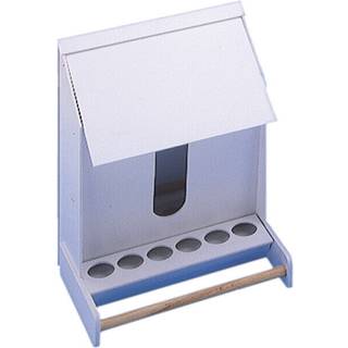 Foderautomat i plastik for kanariefugle - 15 cm - 1 rum - Hvid