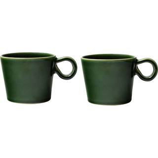 PotteryJo Daria kop med hank 2-pak Moss