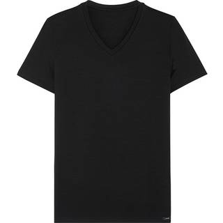 HOM Herren T-Shirt schwarz Mikrofaser unifarben