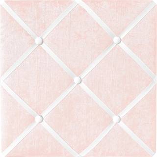 Sweet JoJo Designs Pink Fabric Memory Memo Photo Bulletin Board - Solid Light Blush Crinkle Knust Velvet Luksuri?s elegant prinsesse Boho Shabby