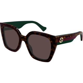 Gucci Kvinde GG1300S 002 Solbriller Plast Havana Brun Firkantet