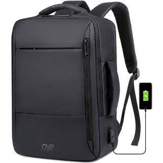 Chill Voyage vandafvisende Rygsæk / Backpack, USB, Sort
