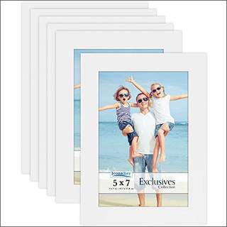 ICONA BAY 5X7 Billedrammer (hvid 6 pakke) Robust tr? sammensatte fotorammer 5 x 7 Slank Design Table Top eller Wall Mount Exclusives Collection