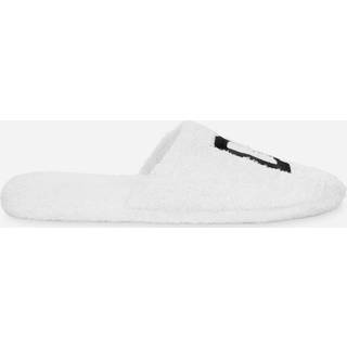 Dolce&Gabbana Casa Bath Linens - Embroidered slippers with D&G logo, white in WHITE Terrycloth - 100% cotton