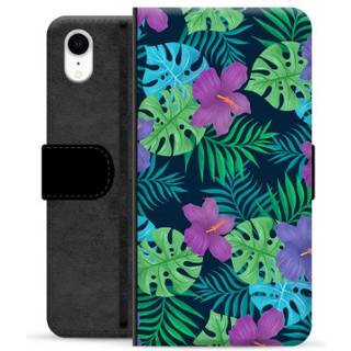 iPhone XR Premium Flip Cover med Pung - Tropiske Blomster