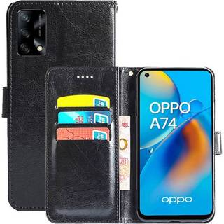 Wallet Cover 3-kort Oppo A74 4G  - sort