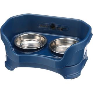 Neater Feeder Deluxe Mess Proof Hundeskle forhjet til sm racer - Fremstillet i USA - No Spild Raised Hundemadsskl Stand - Rustfrit stl foder