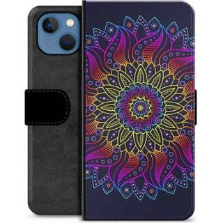 iPhone 13 Premium Flip Cover med Pung - Farverig Mandala