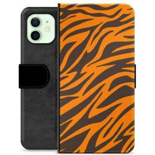 iPhone 12 Premium Flip Cover med Pung - Tiger