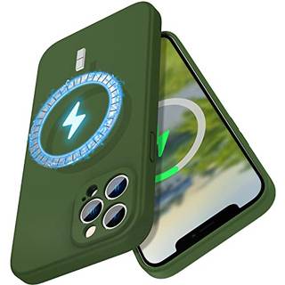 McFance Silicone Magnetic Case til iPhone 12 Pro Max MagSafe Case Silicone Phone Case med mikrofiberforing til iPhone 12 Pro Max 6,7 tommer 2020