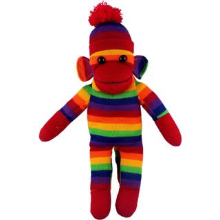 Plushland Adorable Sock Monkey Den originale traditionelle h?ndstrikkede udstoppede dyre leget?jsgave-for b?rn babyer teenagere piger og drenge b