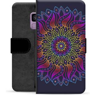 Samsung Galaxy S9 Premium Flip Cover med Pung - Farverig Mandala