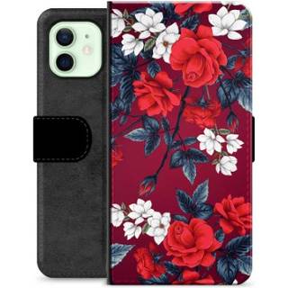 iPhone 12 Premium Flip Cover med Pung - Vintage Blomster