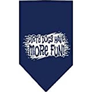 Smutsig hund skärmtryck bandana marinblå stor