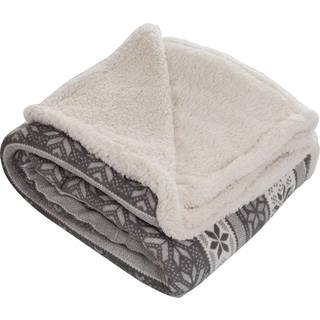 Overd?dige hjemmekast t?ppe fleece/sherpa s?lvstjerner gr? 50 """" x 60 """"