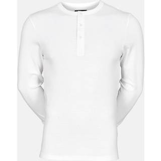 Langærmet t-shirt "grandad" | 100% bomuld | Hvid