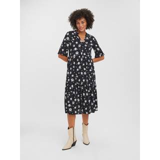 Easy 2/4 Calf Dress - Sort - S - Vero Moda