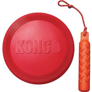 Kong - Flyer and Training Dummy - Floating Fetch Toy til vandspil og flyvende disk - til store hunde