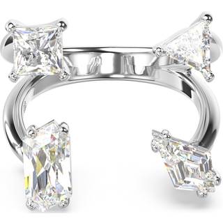 Mesmera Offener Ring, Verschiedene Schliffe, Weiß, Silberfarbenes Finish