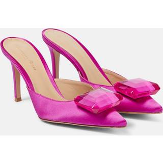 Gianvito Rossi Jaipur embellished satin mules - pink - EU 38
