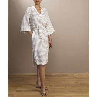 Stenströms Cathryn Beige stribet kjole i hør | Dame |Kjoler | Størrelse: 46 | Beige
