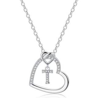 M MOOHAM Hjerteinitial halskæde til kvinder - 14K guld med diamantaccent bogstavvedhæng i et hjerte, 18 tommer + 2 tommers forlængelse