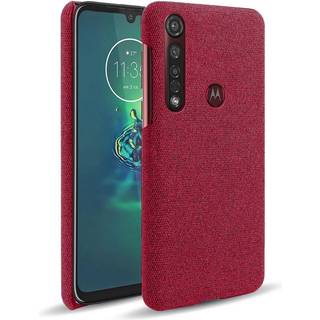 Motorola Moto G8 Plus Stofbetrukket Plastik Cover Rød
