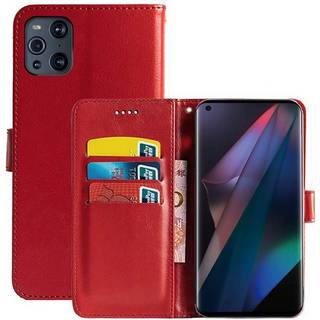 Wallet Cover 3-kort Oppo Find X3 Pro 5G  - rød