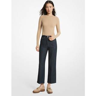 MK Stretch Denim Cropped Flared Jeans - Blue - Michael Kors - EU 32