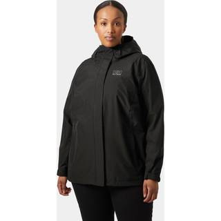 Helly Hansen Seven J Plus, regnjakke, dame, plus size, sort