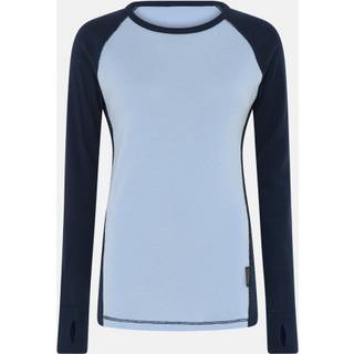 Langærmet t-shirt | 100% merino uld | Blå/navy