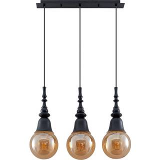 Hængelampe Gesja Lucande, dæmpbar, Sort, Stue/spisestue, Metal, Moderne