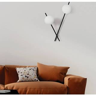 Sforzin Væglampe Mikado, dæmpbar, Sort, Stue/spisestue, Metal, Design