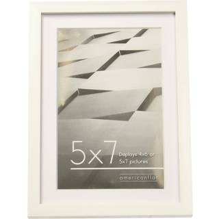 AmericanFlat 5x7 -billedramme med knust -resistent glas - Brug som 4x6 ramme med Mat eller 5x7 ramme uden Mat - Streamline Collection - tynd bill