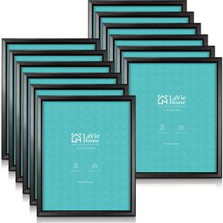 Lavie Home 8x10 Billedrammer (12 Pack Black) Enkel designet fotoramme med high definition glas til v?gmontering og bordplade -display -s?t med 12