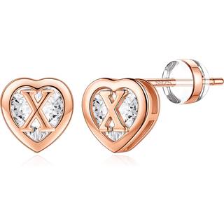 Iefwell rose guld ?reringe til piger hypoallergeniske ?reringe brev l ?reringe s?de hjertestud ?rering