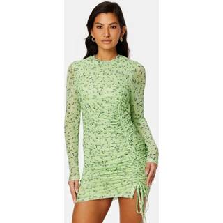 BUBBLEROOM Melandra mesh dress Green/Floral M