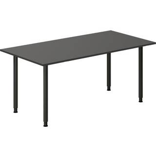 Office skrivebord 160x80cm antracit laminat med sort stel