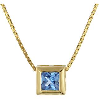 trendor 51700-03 Gold-Anhänger 333 mit blauem Zirkonia + goldplattierte Kette