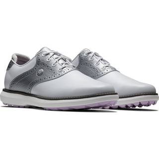 FootJoy Traditions Vandtætte Dame Golfsko Uden Spikes - White/Silver/Pur - Str. 40 Normal