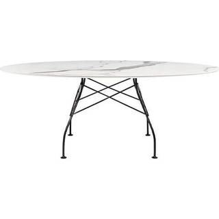 Kartell Glossy spisebord - 192x118 cm. - White - sort stel
