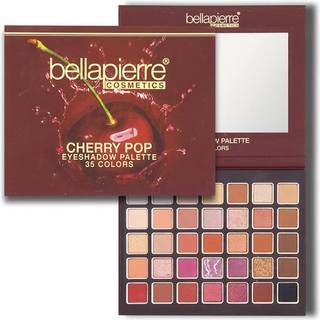 Bellapierre Cherry Pop Eyeshadow Makeup Palette | 35 farverige nuancer i en r?kke matiske satin shimmer og glitter finish | Ikke-giftig og parabe