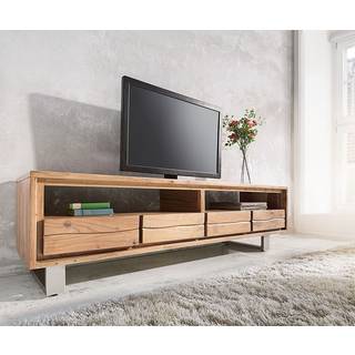 Lowboard Live-Edge 190 cm Akazie Natur 4 Schübe - Natur, Silber